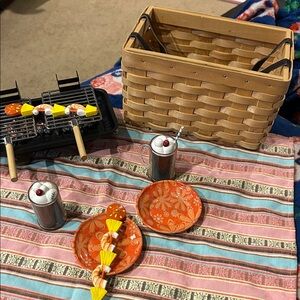 American Girl Julie’s Hibachi basket set grill picnic